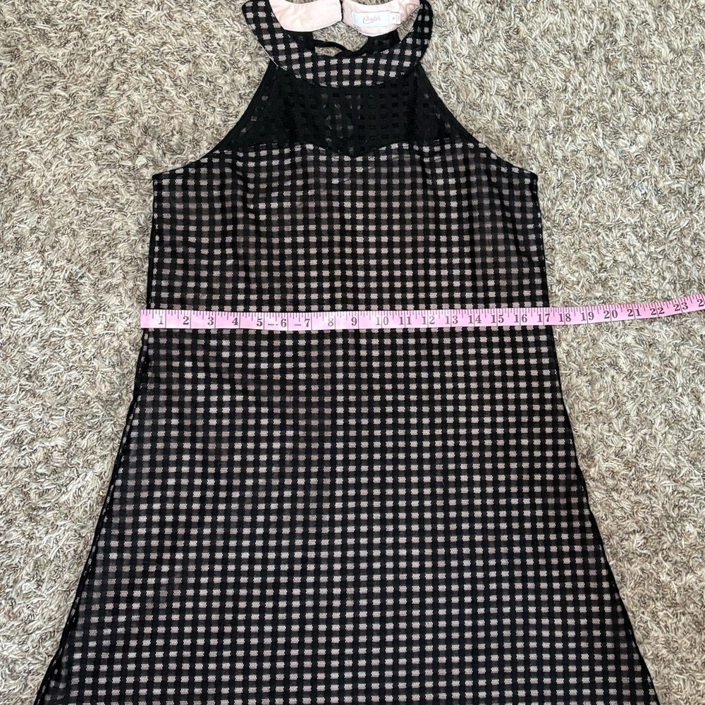 2000s Candies Black Mesh Gingham Halter Dress - Picture 4 of 5